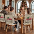 thumbnail image 5 of Christmas Red Truck Chair Covers Set of 8 Winter Tree Snowflake Linen Vintage Chair Back Covers Stretch Removable Washable Slipcovers Protector for Dining Room Kitchen Party Decor, 5 of 5