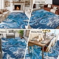 thumbnail image 5 of Ocean Blue Octopus Area Rugs 6'x9', Washable Small Throw Rugs for Kitchen Dining room, Nautical Castle Coastal Lighthouse Indoor Outdoor Rug Non-Slip Low Pile Carpet Runner Reversible Floor Mats, 5 of 8