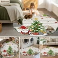 thumbnail image 5 of Round Rugs 5 Ft, Christmas Non Slip Area Rugs for Kitchen Bedroom Entryway, Gnomes Xmas Tree Snowflake Winter Gifts Wooden Washable Carpet Runner Rug Floor Mats for Bedroom Home Decor, 5 of 9
