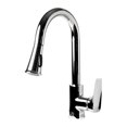 thumbnail image 1 of ALFI ABKF3889-PC Square Gooseneck Pull Down Kitchen Faucet, Polished Chrome, 1 of 5