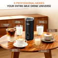 thumbnail image 3 of KNDKO Milk Frother, 6-in-1 Electric Milk Steamer, 8.5oz/250ml Automatic Warm and Cold Foam Maker and Milk Warmer for Latte, Cappuccinos, Macchiato, From the Makers of Instant 400W, Black, 3 of 10