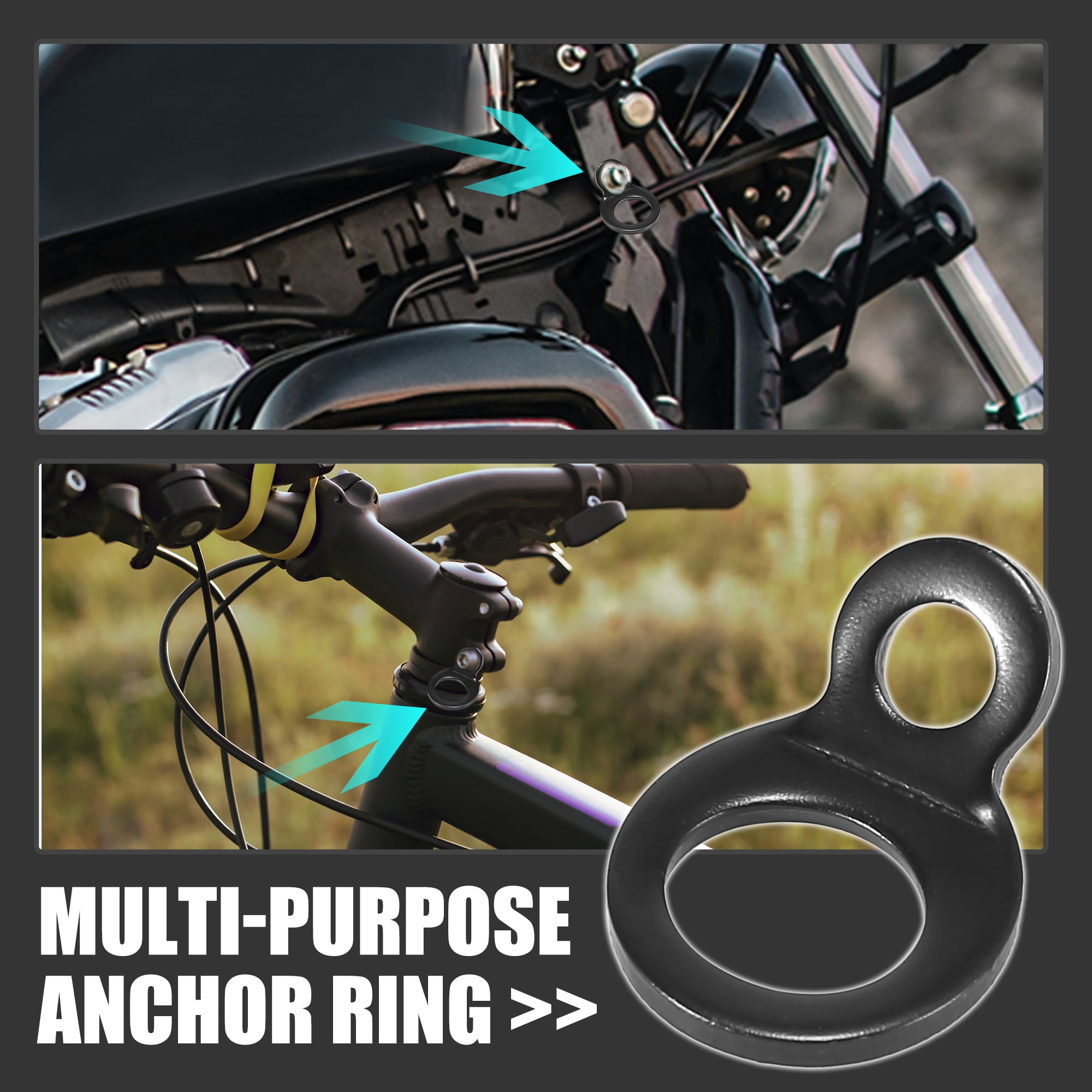 10pcs Stainless Steel Tie-Down Hooks Strap Rings for Motorcycle Truck