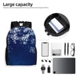 thumbnail image 6 of Fuzoiu Christmas Blue Print Laptop Backpack,Work Business Backpacks, Large Capacity Nurse Bag College Bookbag for School, Waterproof Casual Daypack for Travel, 6 of 8
