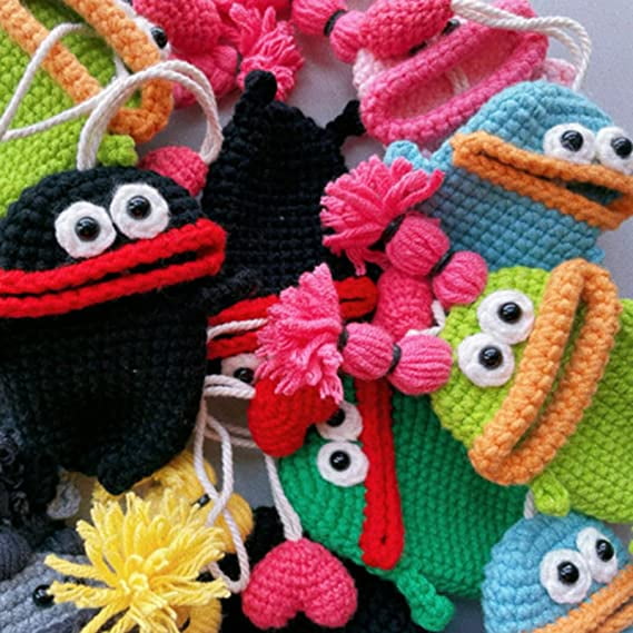Handmade Crochet Key Holder, Crochet Sausage Mouth Car Key Case