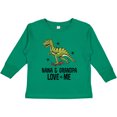 thumbnail image 3 of Inktastic Nana and Grandpa Love Me Dinosaur Grandson Boys Long Sleeve Toddler T-Shirt, 3 of 5