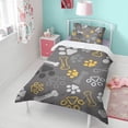 thumbnail image 4 of Dog Paw and Bone Duvet Cover and Pillowcase Set for Single Bedding, Bedroom Accessories for Kids Teens, 4 of 5
