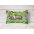 thumbnail image 2 of Carolines Treasures CDCO0377PW1216 Pig In Bluebells by Debbie Cook Fabric Decorative Pillow 12H x16W multicolor, 2 of 3