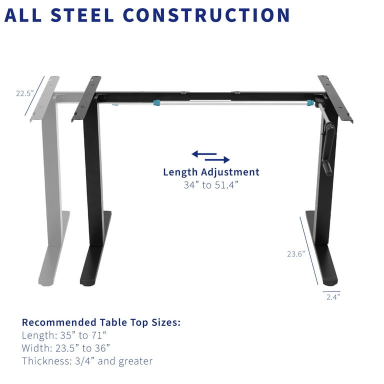 Vivo 36 Wide Compact Electric Adjustable Height Sit Stand Desk