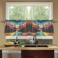 thumbnail image 4 of Yayeee Kitchen Curtains Tier Set of 2 Light Filtering 57"x36" Over Sink Window Panels, Colorful Road, 4 of 7