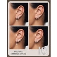 thumbnail image 5 of LUNVKY 3 Pairs 18K White Gold Plated Hoop Earrings for Women with S925 Sterling Silver Post CZ Huggie Hypoallergenic Stud Earring Sets Birthday Christmas Jewelry Gifts Teen Adult Stocking Stuffers, 5 of 6