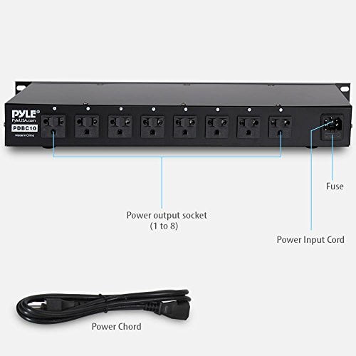 NEW Pyle PDBC10 8 Outlet Rack Mount Power Supply Center w/Each Outlet Switch 