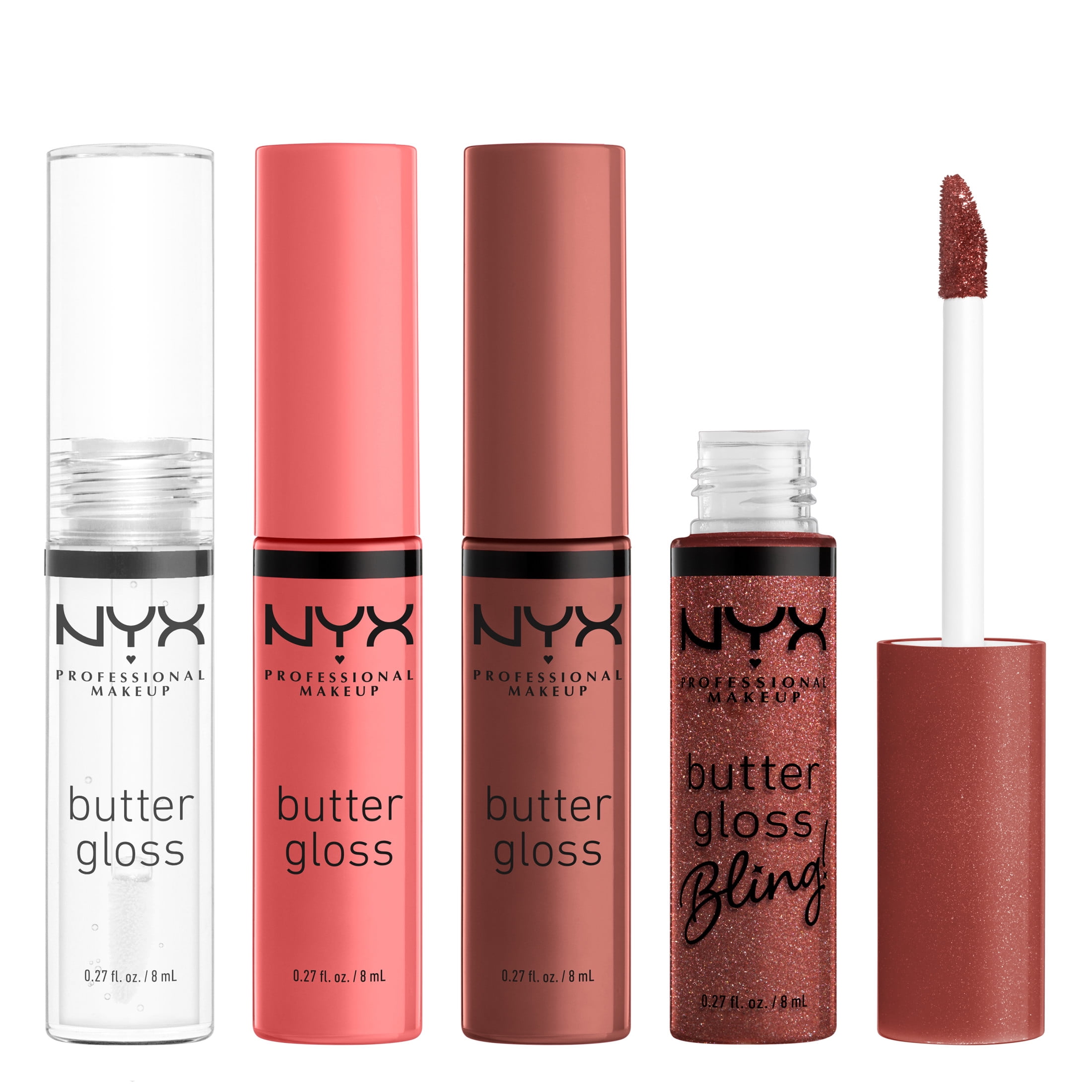 NYX Professional Makeup Holiday 2026 - Lip Makeup Butter Gloss Kit Holiday Limited Edition Set, Sugar Glass, Praline, and Creme Brulee, Bronze Rose Gem., 1 kit