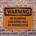 thumbnail image 4 of (2 Pack) No Dumping Violators Will Be Prosecuted OSHA Warning Sign 24 Inch X 18 Inch Plastic Sign, Weather Resistant, UV Protected for Workplace, Business, and Construction Site, Made, 4 of 8