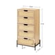 thumbnail image 3 of 5 - cajón almacenamiento chest con wicker pattern - pb oak: compact natural organizer para sala de estar o dormitorio, 3 of 7