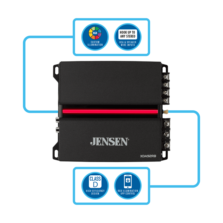 Scandyna Amp / Amp 2用ウォールブラケット ブラック／シルバー JENSEN Power Audio XDA92RB Class D 2 Channel Bridgeable Amplifier