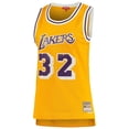 thumbnail image 2 of Women's Mitchell & Ness Magic Johnson Gold Los Angeles Lakers 1984/85 Hardwood Classics Swingman Jersey, 2 of 3