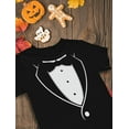 thumbnail image 4 of Tstars Printed Tuxedo Shirt with Bow Tie for Boys Toddler Infant Kids Tshirts, 2T Black, 4 of 5