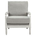 thumbnail image 3 of ACME Chaise d'Appoint en Tissu de Lin Gris et Chêne Clair, 3 of 6