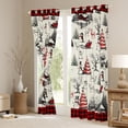 thumbnail image 3 of Homewish Kawaii Reindeer Snowman Black Out Curtains,Rustic Western Cabin Curtains Pack of 2 (42x63 Each),Red Chic Christmas Tree Bedroom Curtains For Girl Boy,Luxury Bedroom Decor, 3 of 6