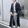 thumbnail image 2 of QHFBli Vintage Mens Trench Coat Classic Long Double Trench Coat with Shoulder and Waist Navy 7XL, 2 of 7