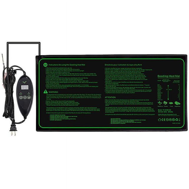 Esterilla térmica ajustable con controlador de termostato Calentadores de invernadero hidropónicos a prueba de agua (20 x 10 pulgadas) para acelerar la germinación de semillas y reptiles, vivero