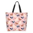 thumbnail image 1 of Balery Funny Chicken Bolsa Tote Estilo Estético con Cremalleras, Bolsa de Hombro, Bolsa de Compras Grande y Plegable, 1 of 8