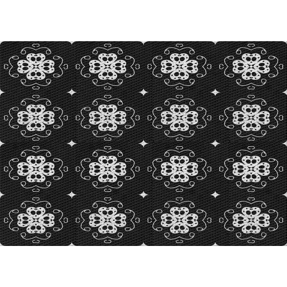 Ahgly Company Indoor Rectangle Patterned Night Black Area Rugs, 7' x 9'