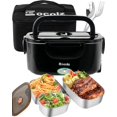 thumbnail image 1 of Electric Lunch Box Food Heater - 100W Fast Heating Lunch Box 12V/24V/110-230V Warming Lunchbox, Dual 1.5L Containers, Portable Food Warmer for Car/Truck/Travel, with Spork & Insulated Carry Bag, 1 of 5