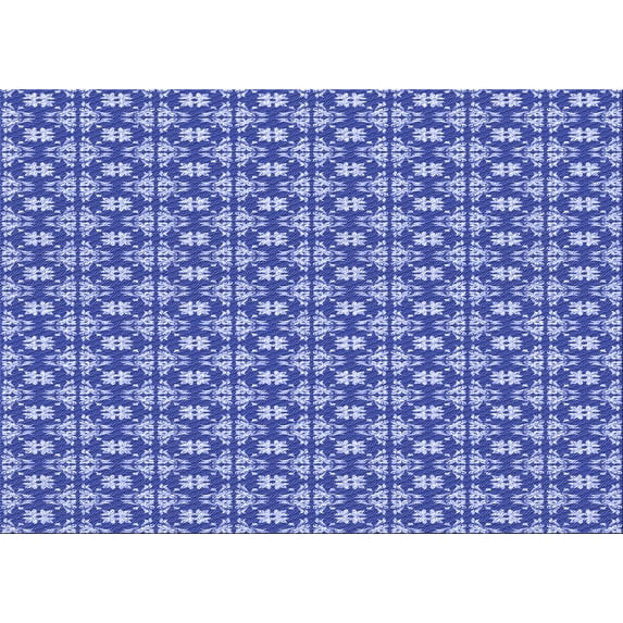 Ahgly Company Indoor Rectangle Patterned Jeans Blue Area Rugs, 5' x 7'