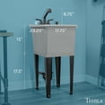thumbnail image 2 of Tehila Grey Freestanding Floor Mount Space Saver Utility Sink with Black Faucet for Laundry Room, 2 of 9