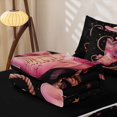 thumbnail image 5 of jejeloiu Pink Western Cowgirl Boots Zipper Twin Comforter Sets with Fitted Sheet and 2 Pillowcases For Kids,Chic Cowgirl Hat Stars Print Zipper Bedding Set For Girls,Reversible,4-Piece, 5 of 7