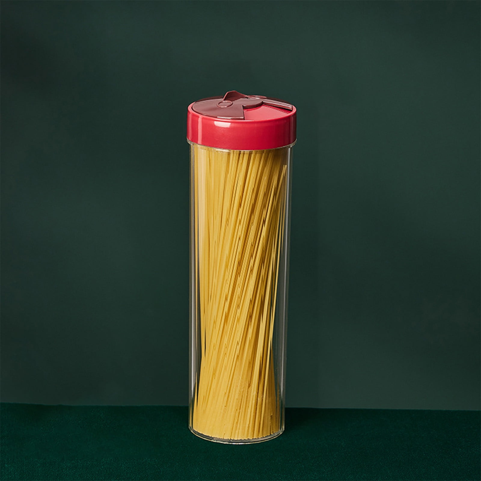 Xqxayjr under $5 Airtight Pasta Container, Tall Clear Airtight Pasta Storage Container,Spaghetti Noodle Food Storage Jar with Lid,Kitchen Pantry Organization Canister