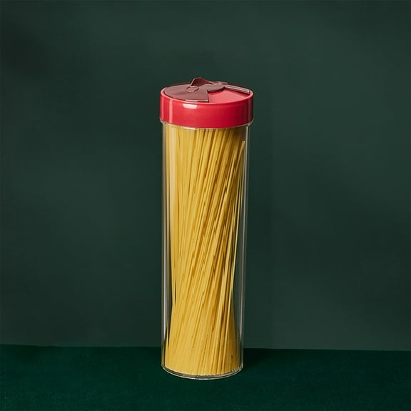 Pasta Storage Container with Lid, Airtight Tall Clear Food Storage Jar, Kitchen Pantry Organizer for Spaghetti, Flour, Cereal, Coffee Beans, Dry Foods