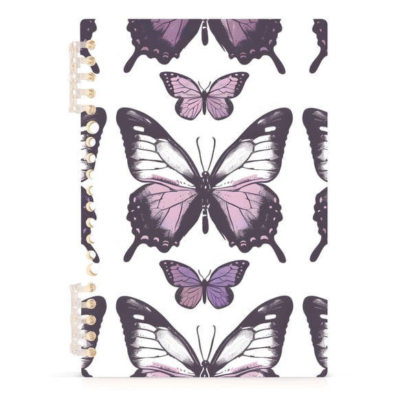 Purple Butterfly Spiral Journal Notebook College Ruled Notebook 8.3" x 5.7" A5 Lined Thick Paper Page