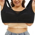 thumbnail image 5 of Sleep Bras for Women, Fadeal Oversize Front Closure Bras for Women Breathable Wireless Bras No Underwire Support Everyday Bras Bras for Women Front Closure Black 80D, 5 of 9