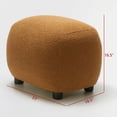 thumbnail image 2 of Round Boucle Upholstered Ottoman Chair, Footstool with Soft Padded Seat, Fully Assembled Modern Sofa Couch Footrest, Extra Seating for Bedroom Entryway, Brown(18.5" D x 23" W x 16.5" H), 2 of 9