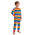 thumbnail image 4 of Bainana Spring Outfit Set For Girls Boys Child Striped Print Long Sleeve Crew Neck Top And Pants Homewear Comfortable Breathable Little Kids Nightwear Set Multicolour Size 2-3 Years, 4 of 4
