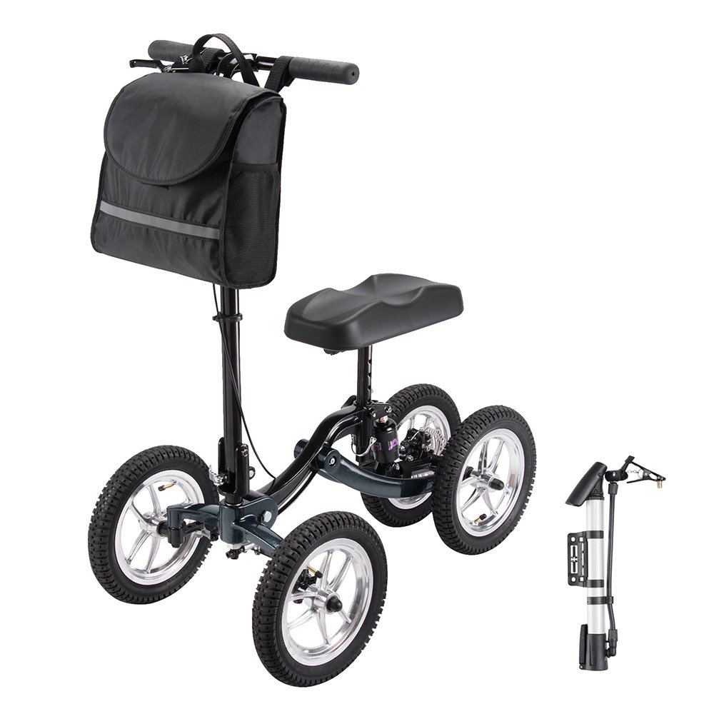 Steerable Knee Scooter Leg Walker Crutch Alternative Allterrain with Disk Brake
