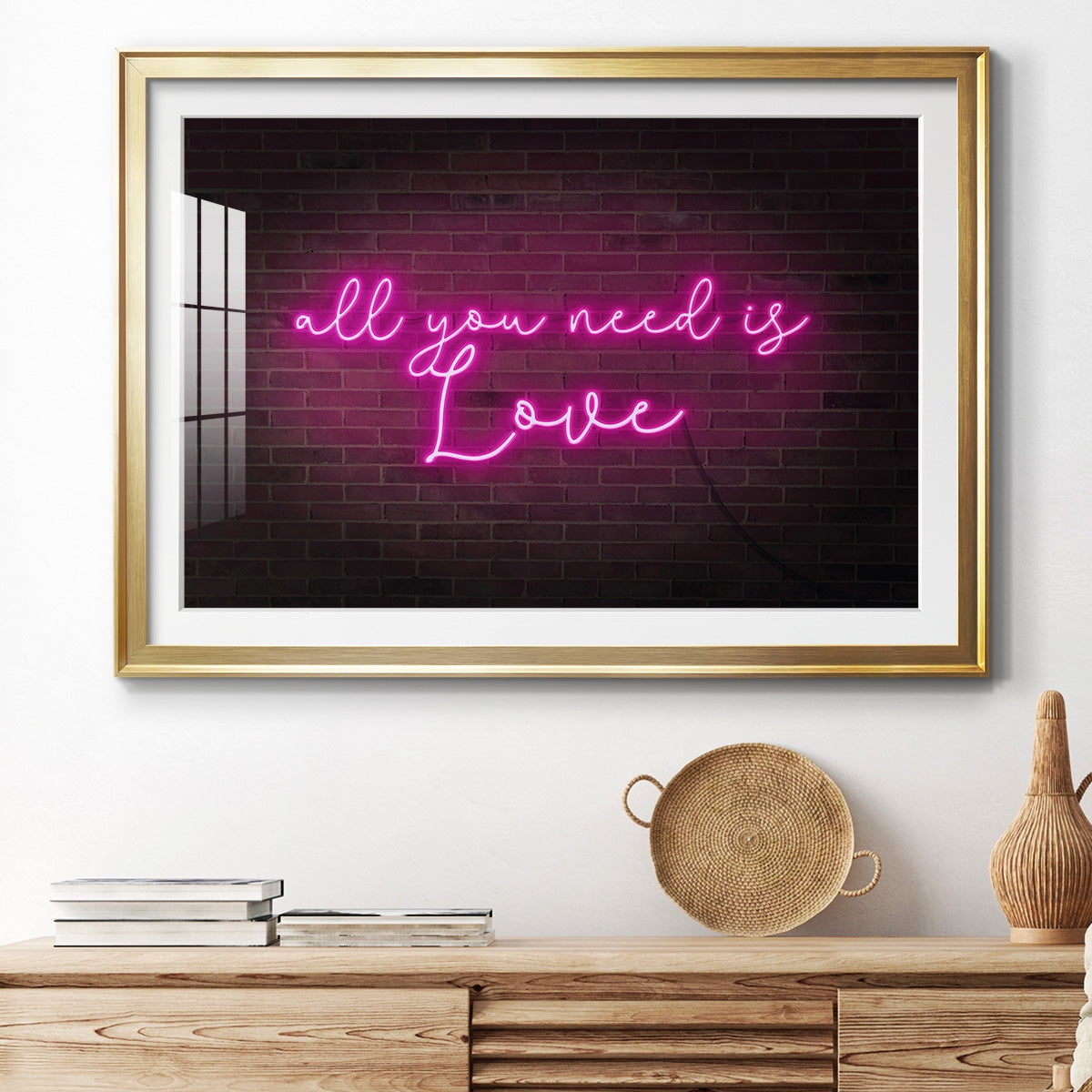 Neon Love I Premium Framed Print - Ready to Hang
