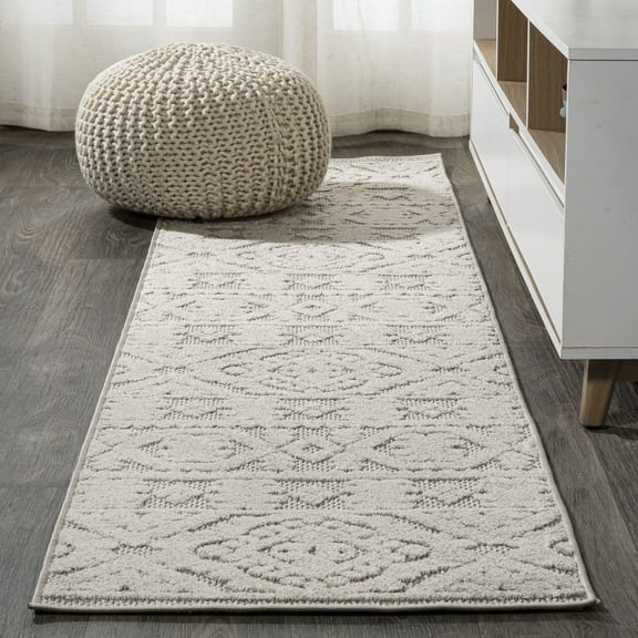 JONATHAN Y SOUTH BEACH 2 x 8 Runner Rug, Citta Pile Mediterranean Tile - Beige, SBH102A-28