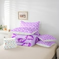 thumbnail image 6 of Homewish 3D Loves Diamind 7-Piece Twin Bedding Sets,Kawaii Bowtie Bowknot Bedding Comforter Set,Purple Bow Tie Sheet Sets For Girls Kids,Super Cozy Room Decor Reversible, 6 of 8