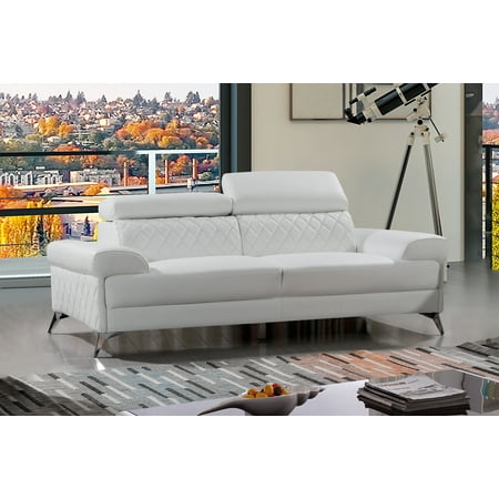 Upholstored Leather-M Sofa, Gray or White