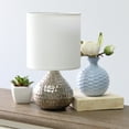 thumbnail image 4 of Simple Designs LT2073-SVW Hammered Silver Drip Mini Table Lamp, White, 4 of 6