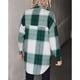 thumbnail image 4 of Camisa a cuadros para mujer,Camisa a cuadros para mujer Cárdigan a cuadros altos Top con botones a cuadros para mujer Elegante y moderno, 4 of 7