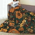 thumbnail image 5 of Floral Blanket Vintage Paisley Style Colorful Flowers Print Gifts for Women Kids Girls Mom Bedroom Living Room Birthday Mother''s Day Decor Soft Cozy Plush Throw Blanket 80"x60" Garden Flowers Leaves, 5 of 6