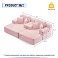 thumbnail image 4 of Oversized Convertible Chaise Lounge 97 Inch Pink Corduroy 2 Seater for Apartment Dorm, 4 of 8
