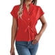 thumbnail image 1 of Blusas de Mujer con Botones, Blusas Casuales de Verano, Camisas Elegantes de para el Trabajo, Rojas, XL, 1 of 8