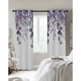 thumbnail image 3 of Fsddascl Purple Teal Botanical Blackout Curtains for Bedroom/Living Room, Thermal Insulated Kitchen Curtains, Watercolor Spring Eucalyptus Leaves Grommet Darkening Window Treatment Drapes 42"x45"x2, 3 of 8