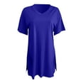 thumbnail image 5 of Pxiakgy Two Piece Outfits for Women Short Sleeve Casual Basic Shorts Set Blue + S, 5 of 5