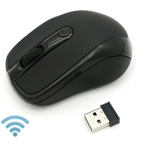 Souris sans fil noire pour ordinateur portable PC USB 2,4 GHz 3